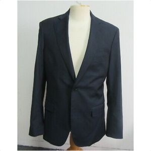 MICHAEL BASTIAN Navy blue Stripe notch lapel 2 button double vent Blazer Sz 42 L